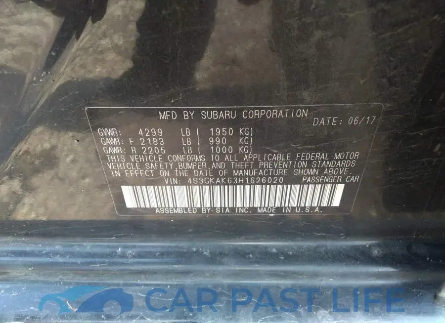 4S3GKAK63H1626020# 9