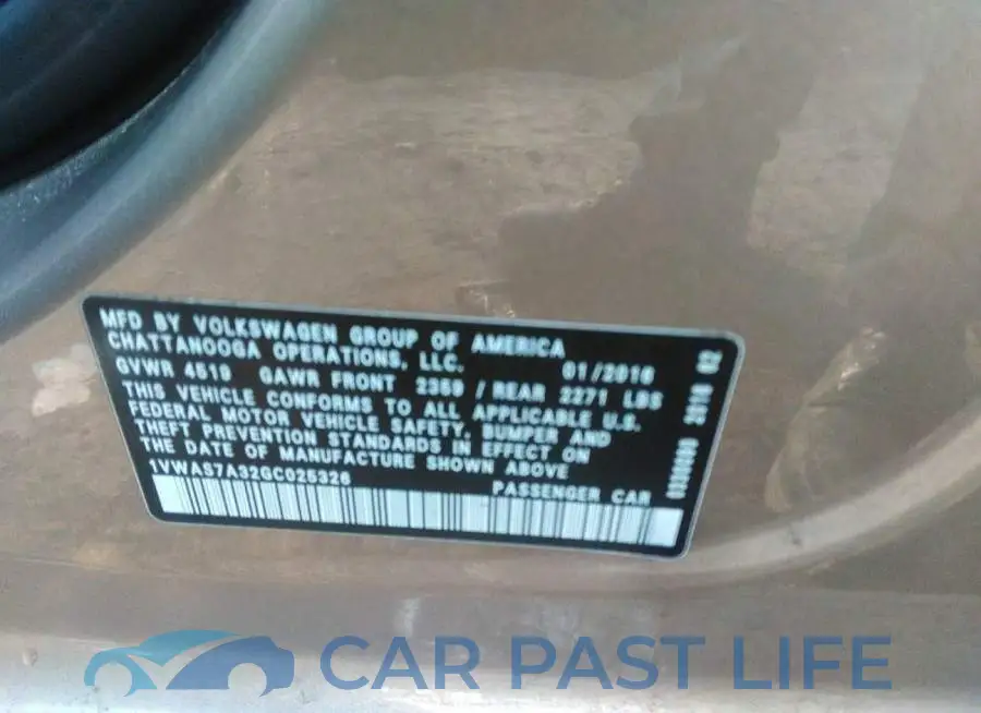 1VWAS7A32GC025326# 9