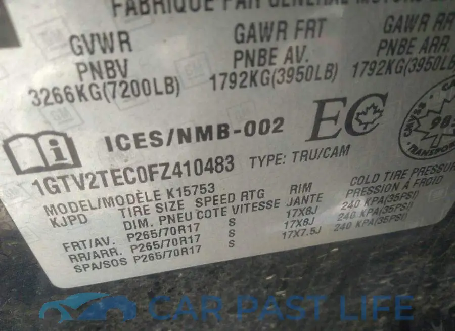 1GTV2TEC0FZ410483# 9