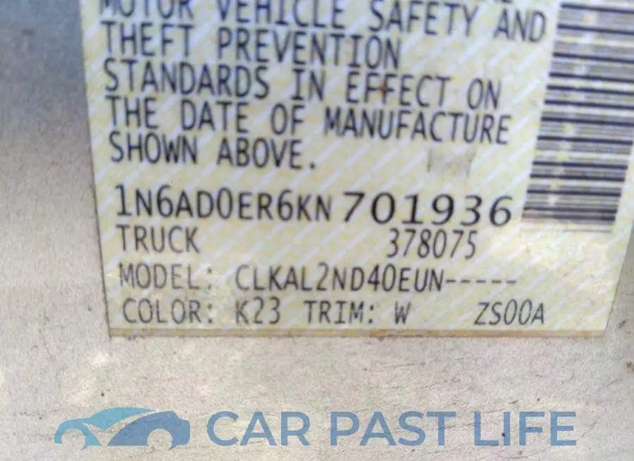 1N6AD0ER6KN701936# 9