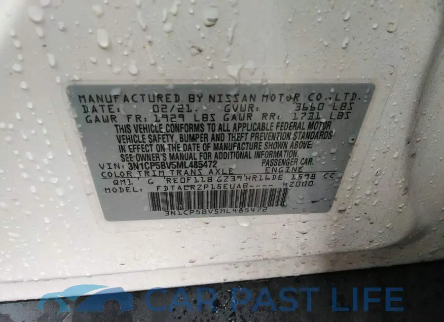 3N1CP5BV5ML485472# 9