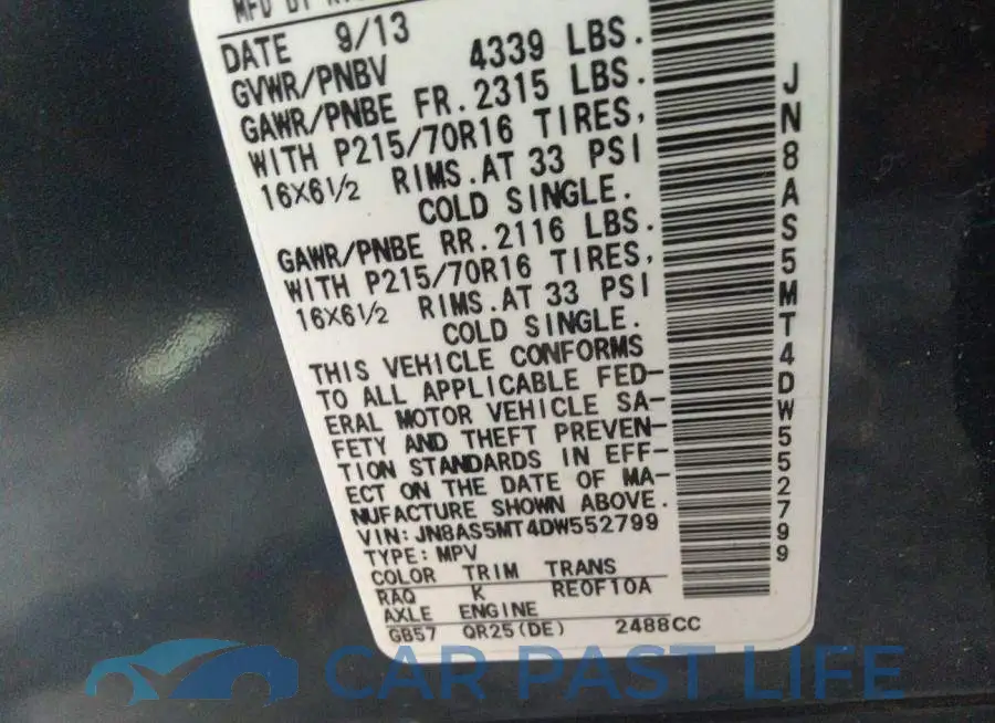 JN8AS5MT4DW552799# 9