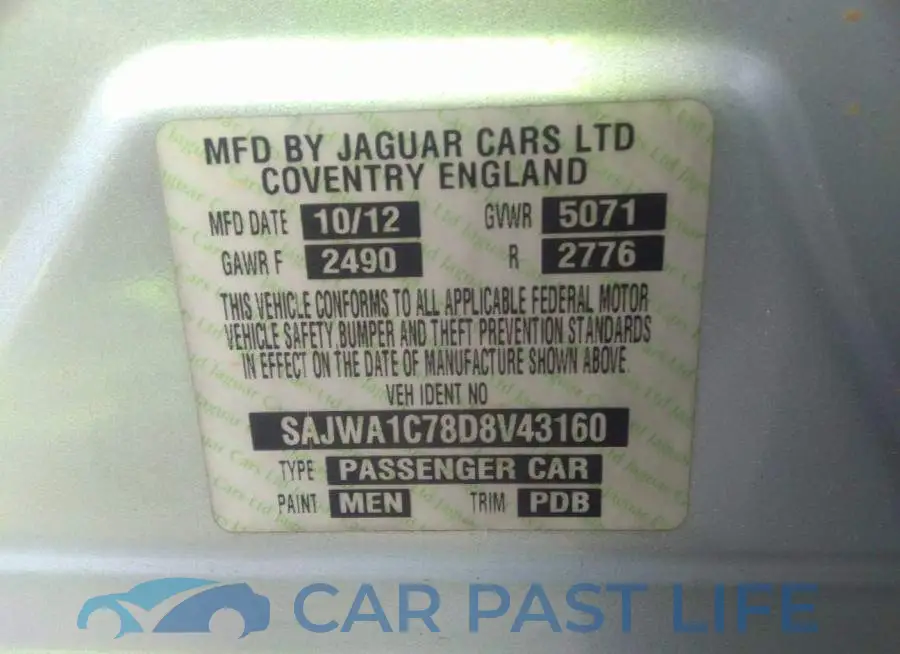 SAJWA1C78D8V43160# 9