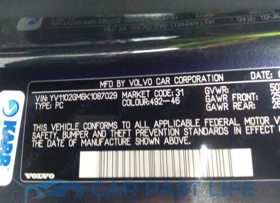 YV1102GM6K1087029# 9