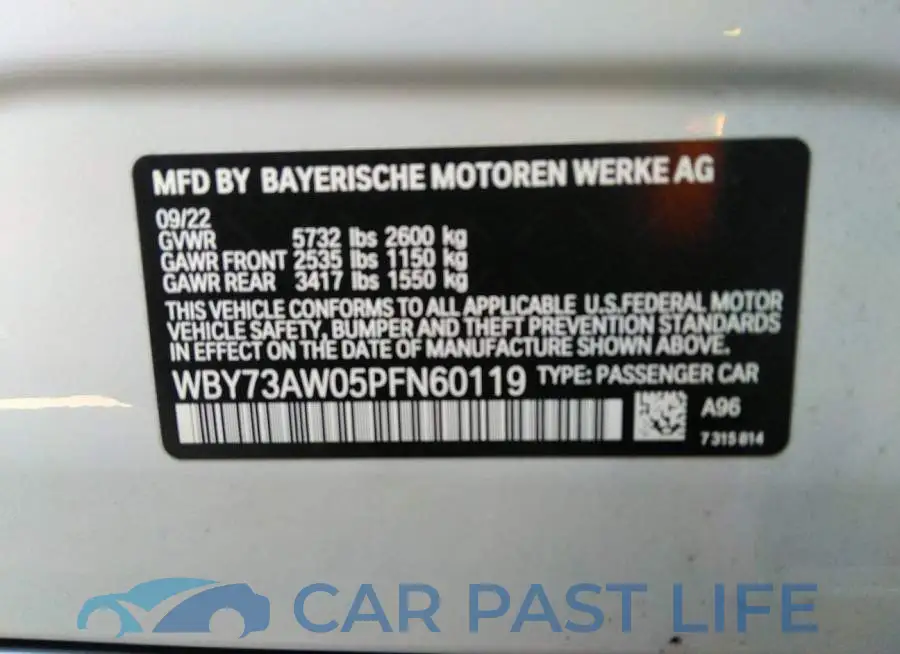 WBY73AW05PFN60119# 9
