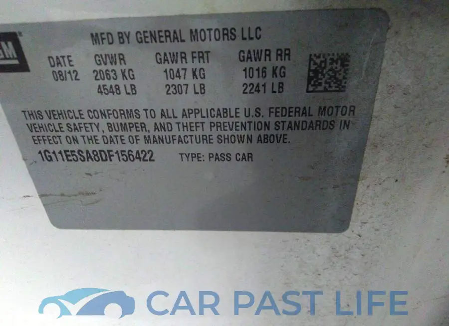 1G11E5SA8DF156422# 9