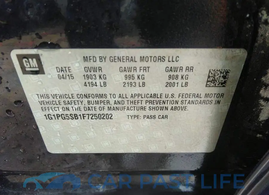 1G1PG5SB1F7250202# 9