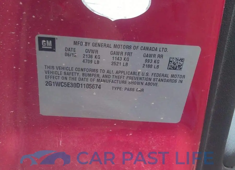 2G1WC5E30D1105674# 9