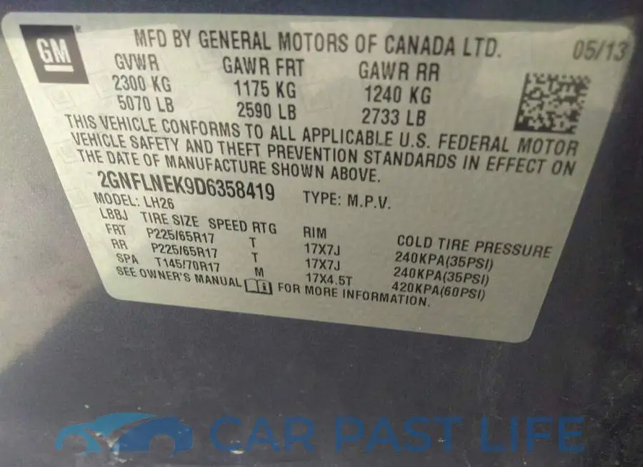 2GNFLNEK9D6358419# 9