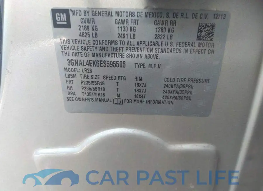 3GNAL4EK6ES595506# 9