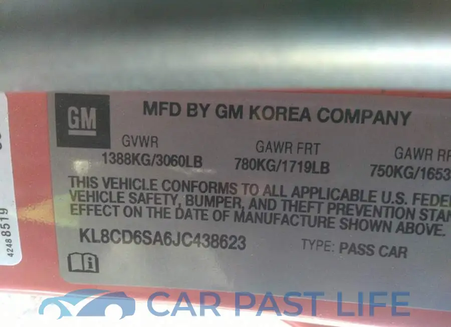 KL8CD6SA6JC438623# 9