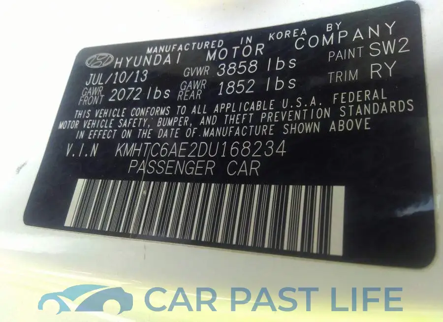 KMHTC6AE2DU168234# 9