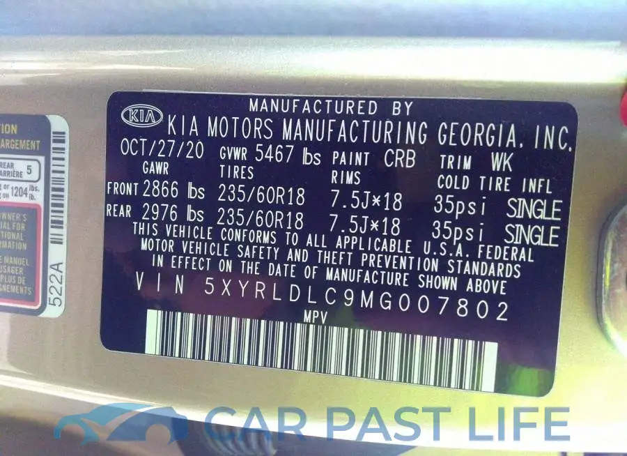 5XYRLDLC9MG007802# 9