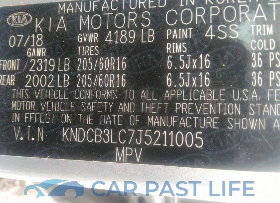 KNDCB3LC7J5211005# 9