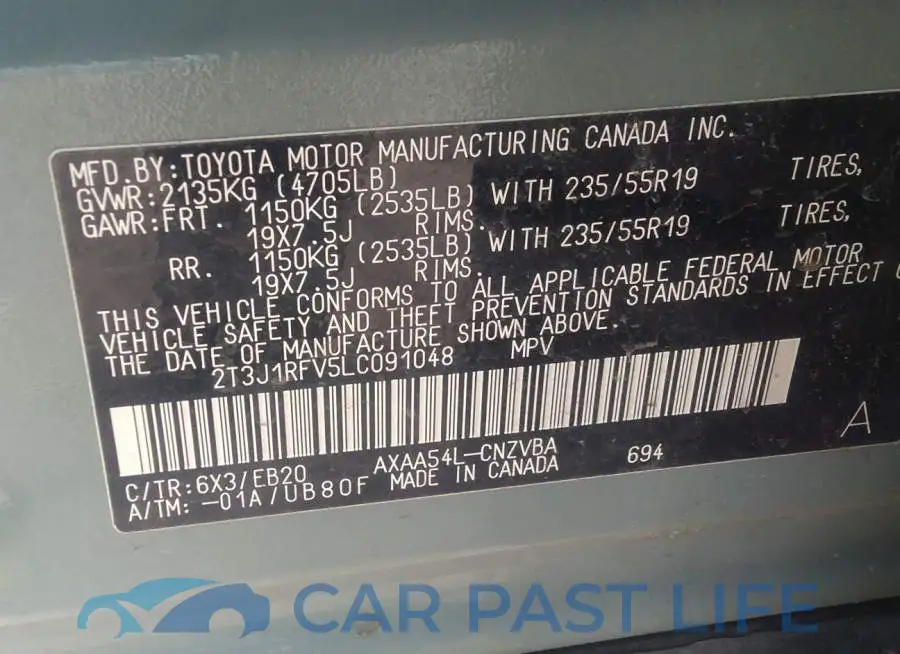 2T3J1RFV5LC091048# 9