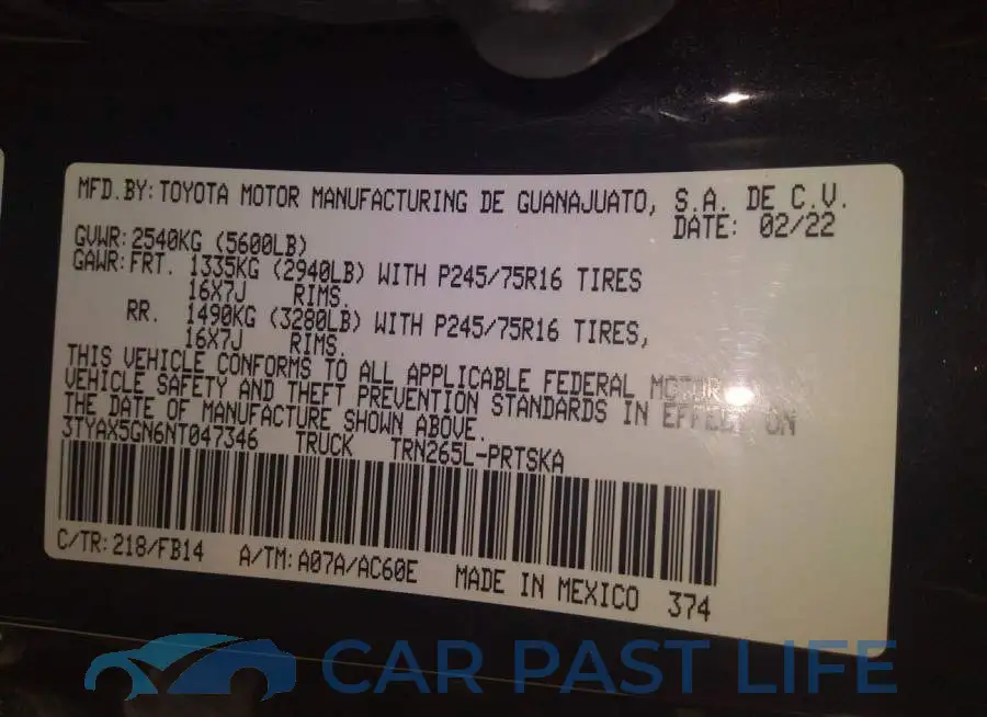 3TYAX5GN6NT047346# 9