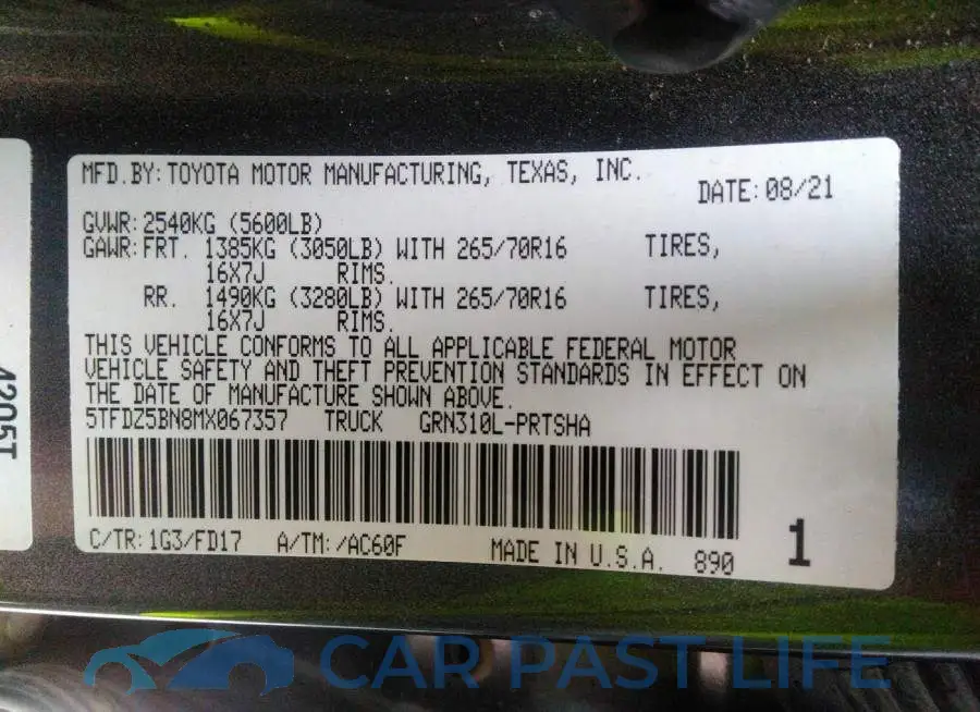 5TFDZ5BN8MX067357# 9