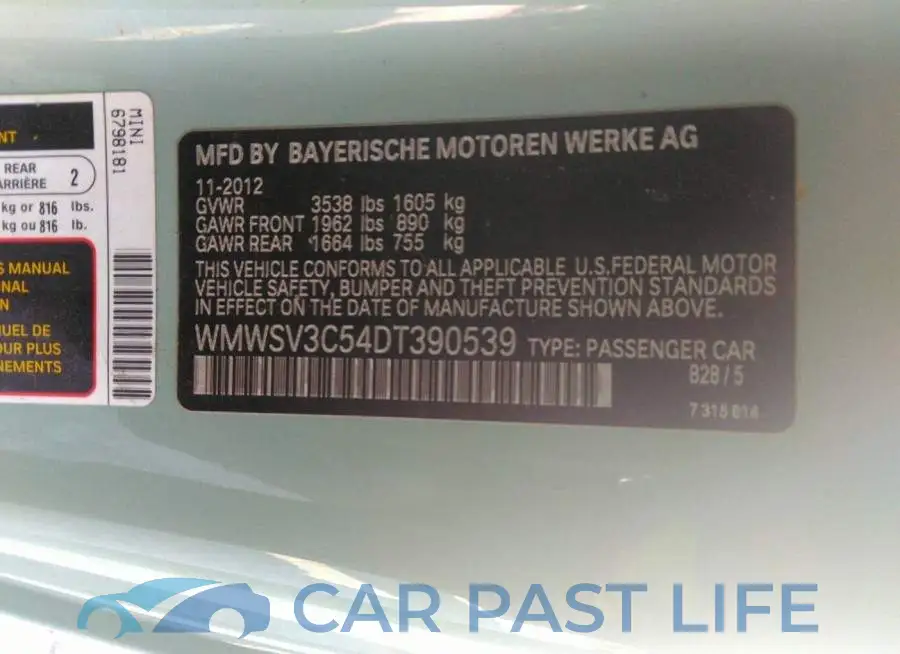 WMWSV3C54DT390539# 9