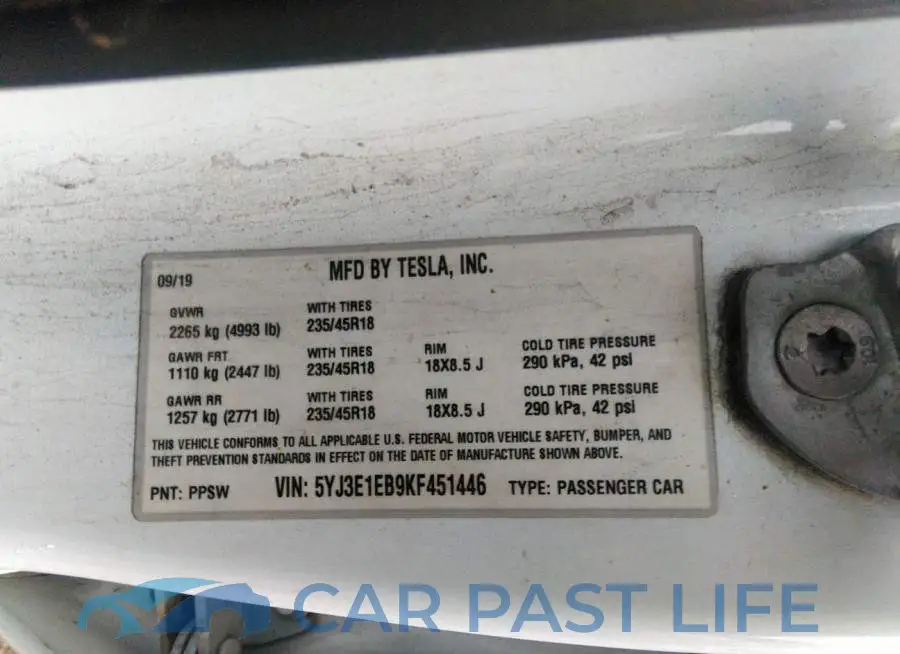 5YJ3E1EB9KF451446# 9