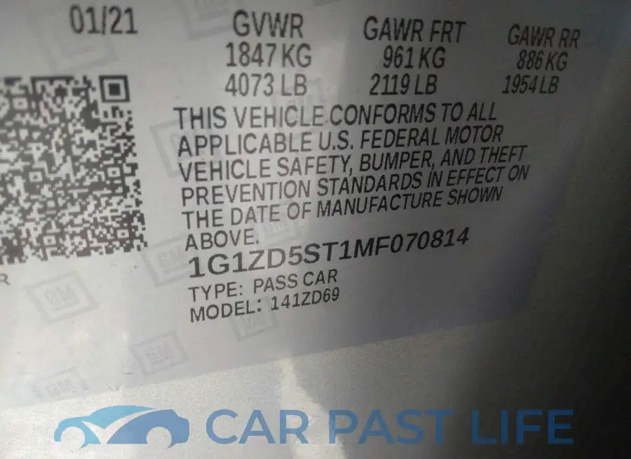 1G1ZD5ST1MF070814# 9
