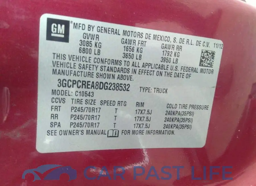 3GCPCREA8DG238532# 9