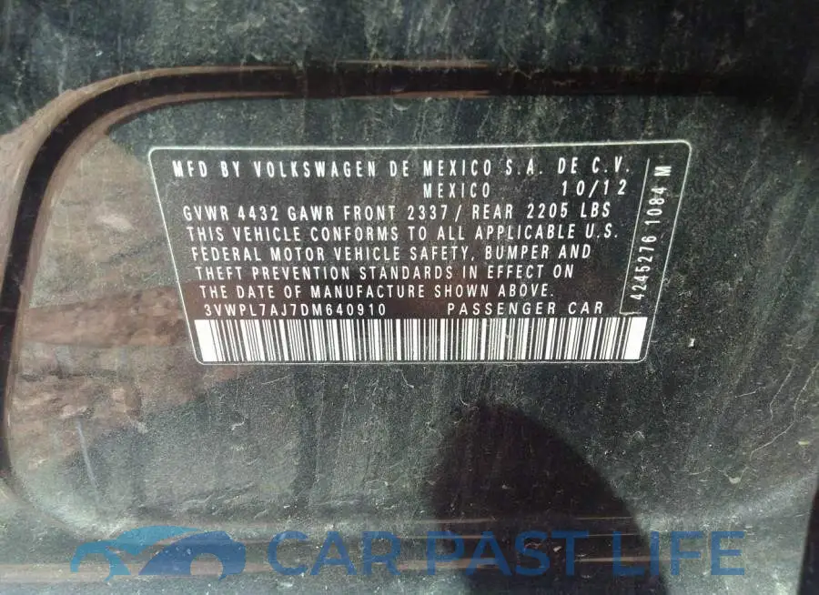 3VWPL7AJ7DM640910# 9