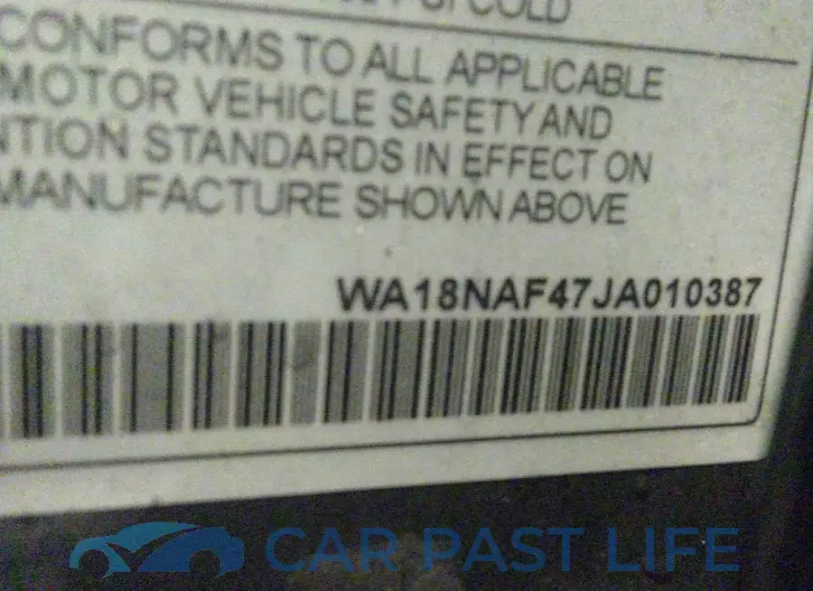WA18NAF47JA010387# 9