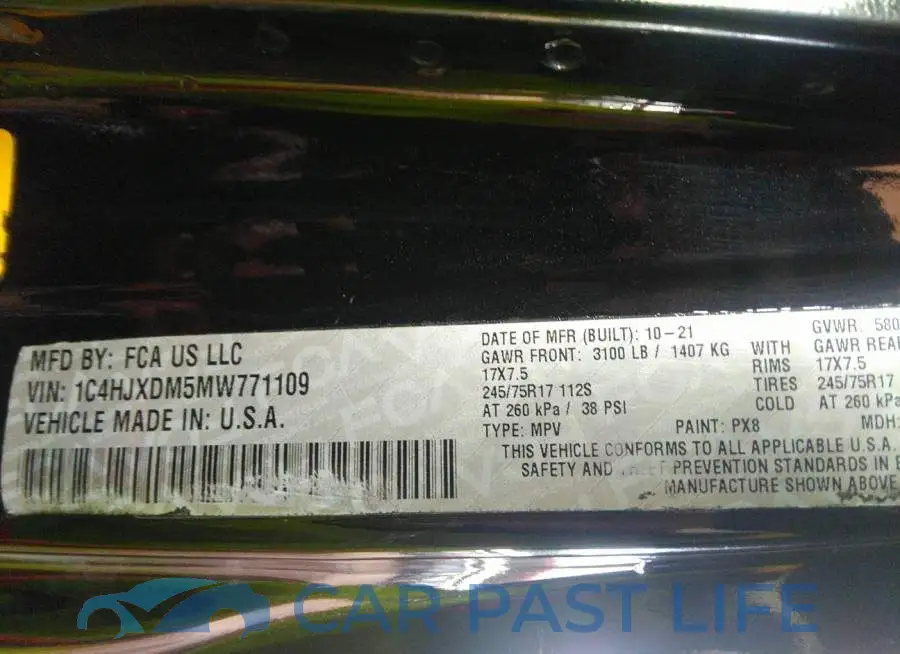 1C4HJXDM5MW771109# 9