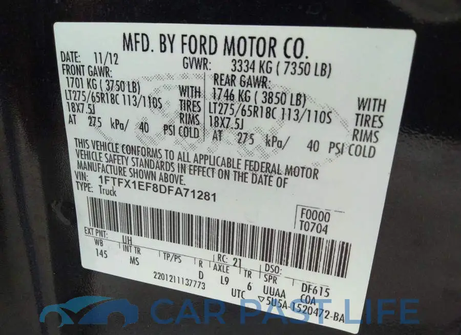 1FTFX1EF8DFA71281# 9