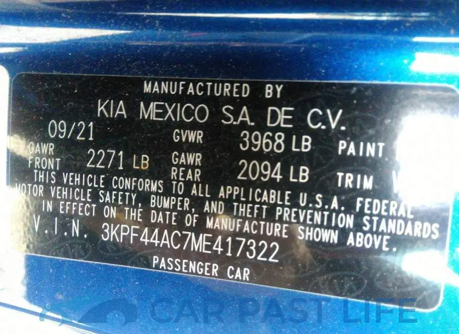 3KPF44AC7ME417322# 9