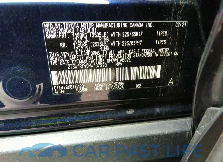 2T3W1RFV0MW137293# 9