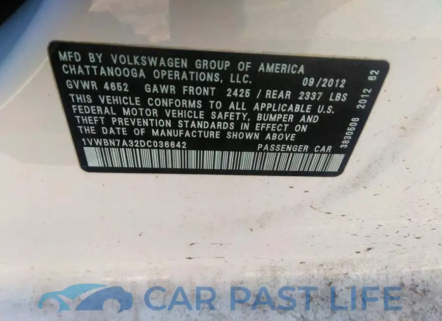 1VWBN7A32DC036642# 9
