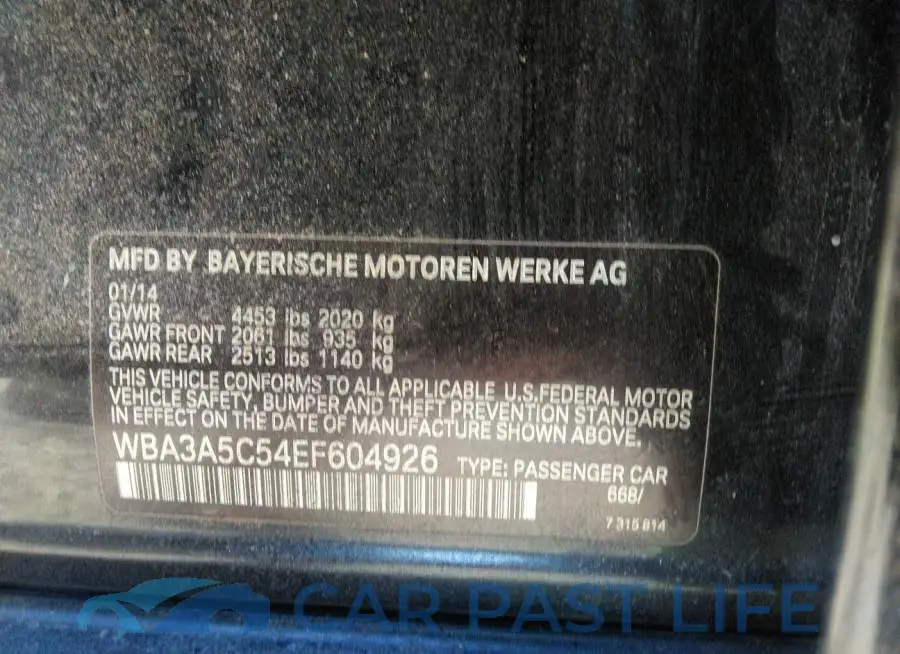 WBA3A5C54EF604926# 9