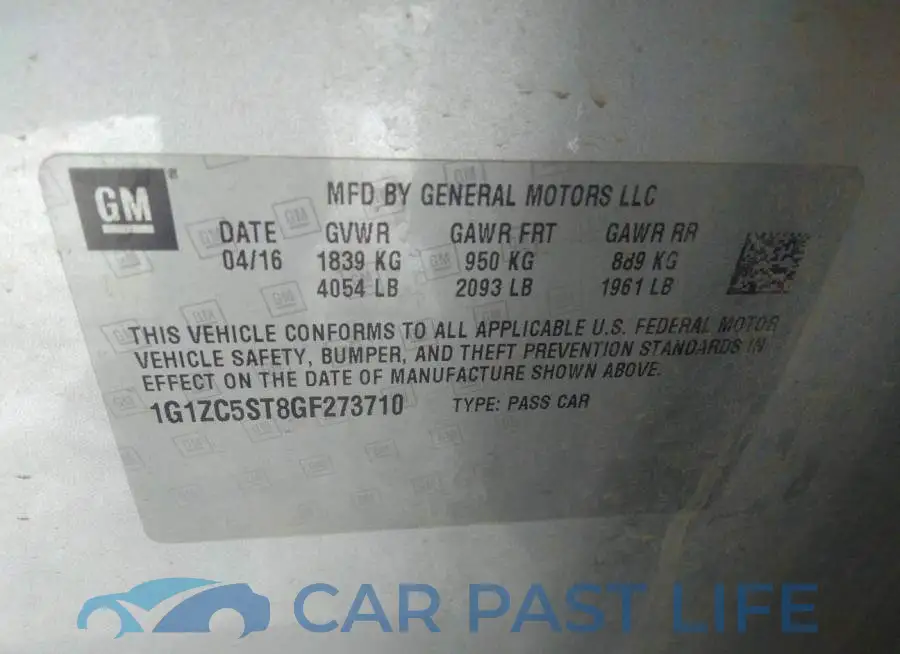 1G1ZC5ST8GF273710# 9
