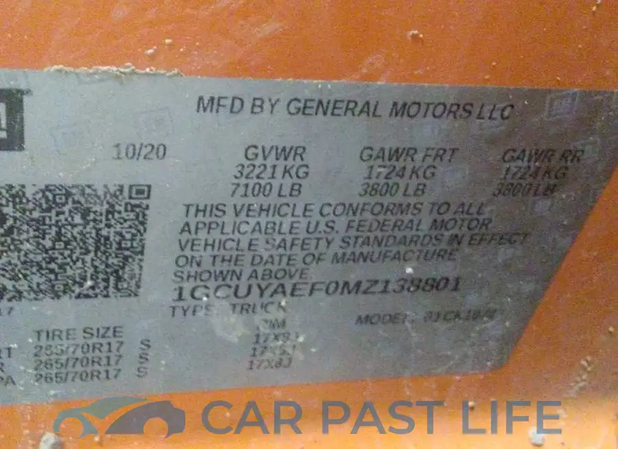 1GCUYAEF0MZ138801# 9