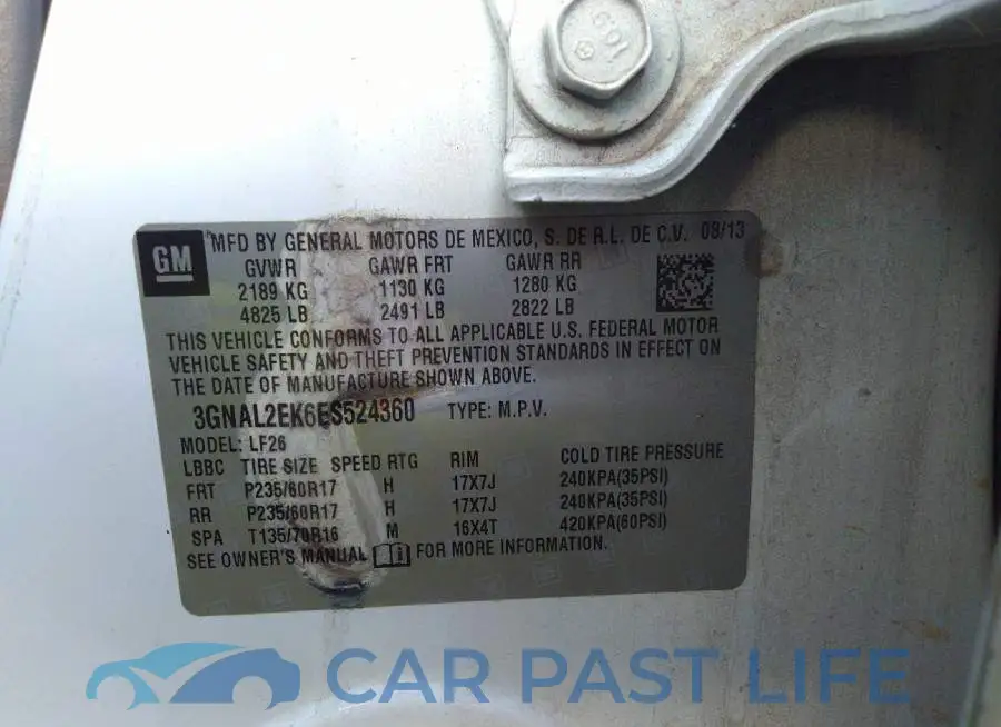 3GNAL2EK6ES524360# 9