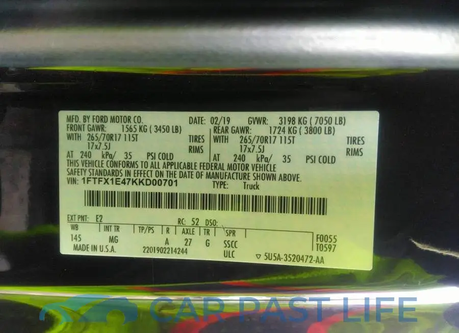 1FTFX1E47KKD00701# 9