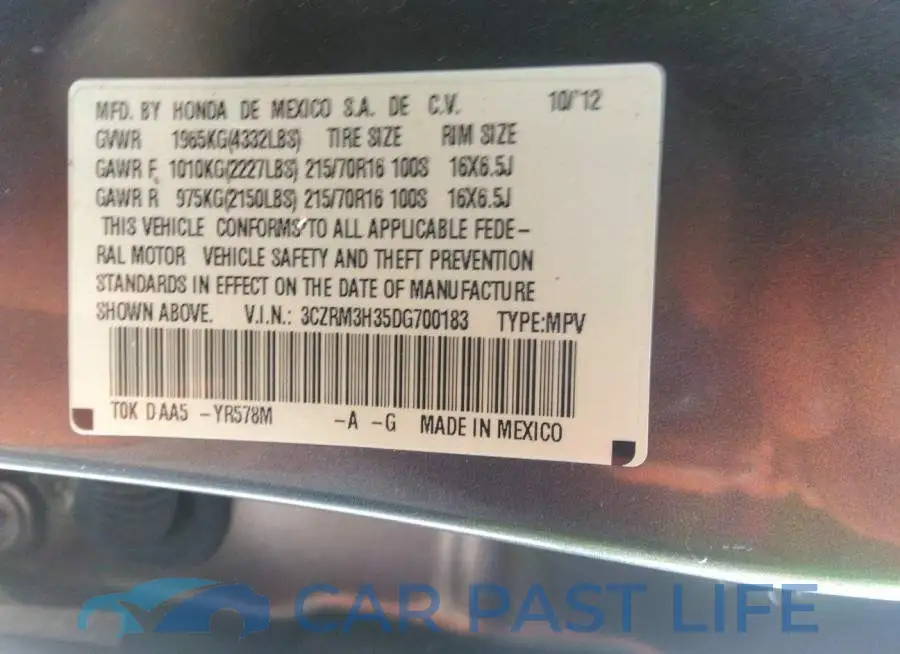3CZRM3H35DG700183# 9