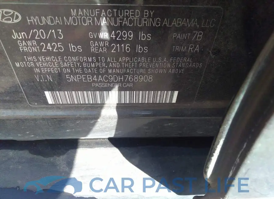 5NPEB4AC9DH768908# 9