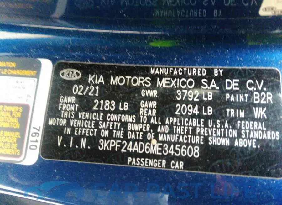 3KPF24AD6ME345608# 9