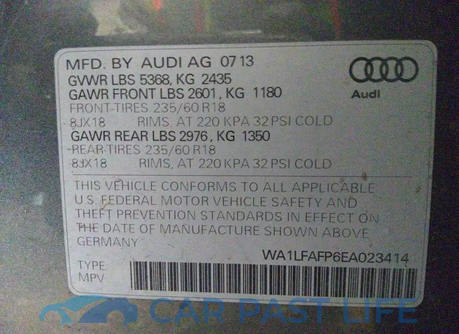 WA1LFAFP6EA023414# 9