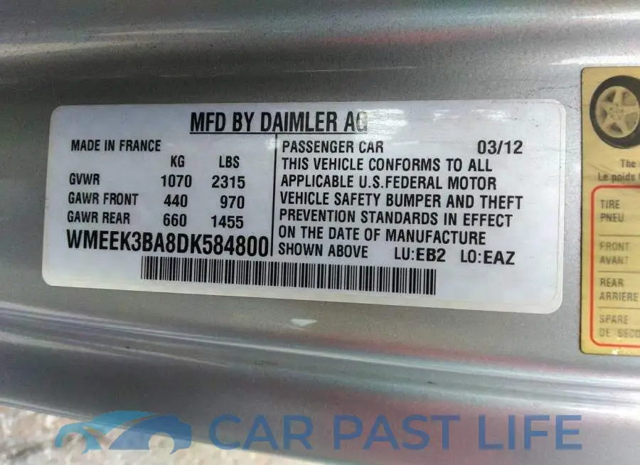 WMEEK3BA8DK584800# 9