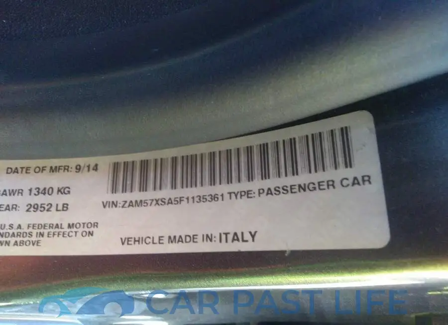 ZAM57XSA5F1135361# 9