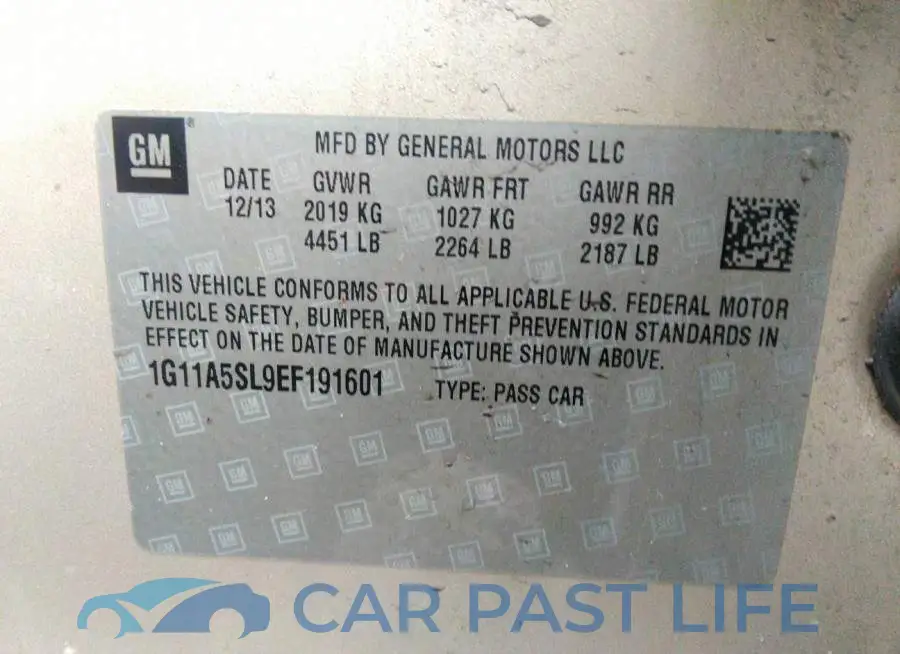 1G11A5SL9EF191601# 9