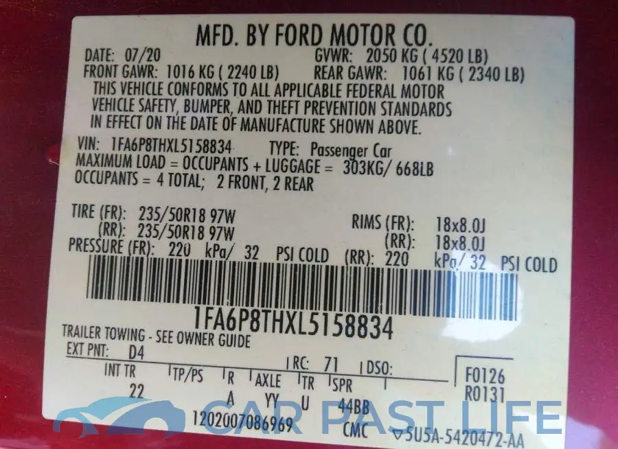 1FA6P8THXL5158834# 9