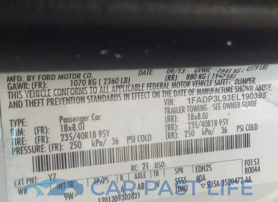 1FADP3L93EL190395# 9