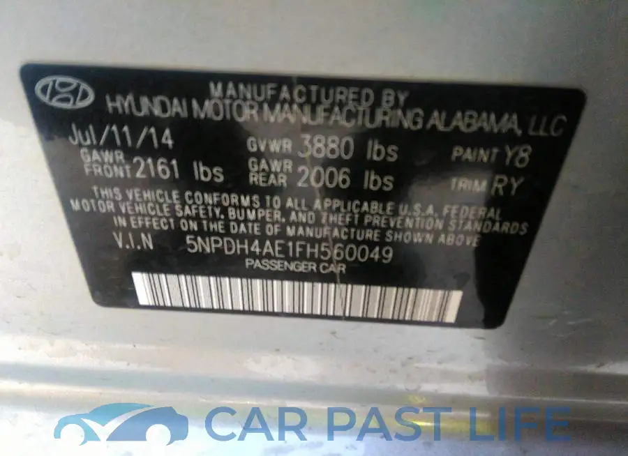 5NPDH4AE1FH560049# 9