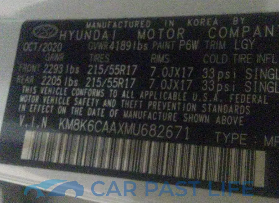 KM8K6CAAXMU682671# 9