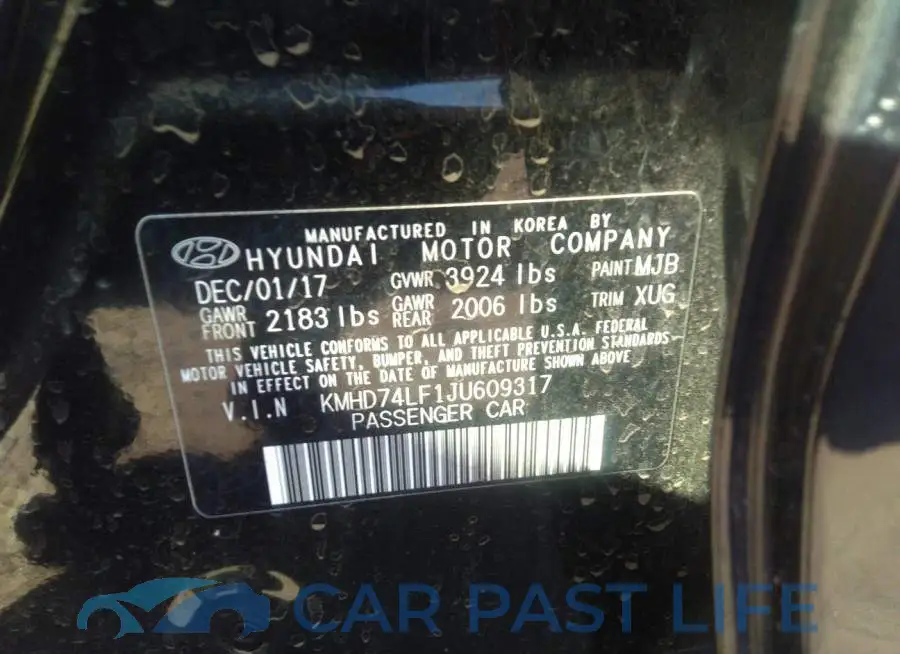 KMHD74LF1JU609317# 9