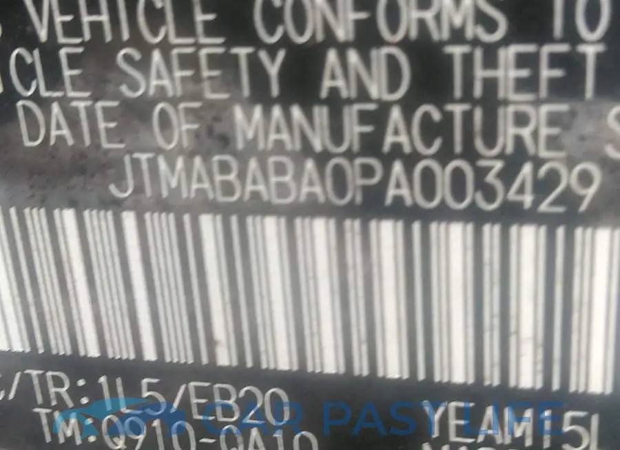 JTMABABA0PA003429# 9